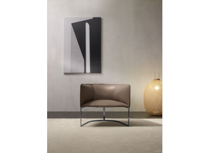 Luxury Design Furniture Gray Prianera Style Design Leather Armchair Living room Lounge