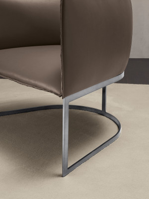 Luxury Design Furniture Gray Prianera Style Design Leather Armchair Living room Lounge