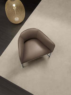 Luxury Design Furniture Gray Prianera Style Design Leather Armchair Living room Lounge