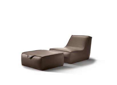 Design Armchair Stool Luxury Single Seater Modern Gray Leather Furniture Single Seater Prianera