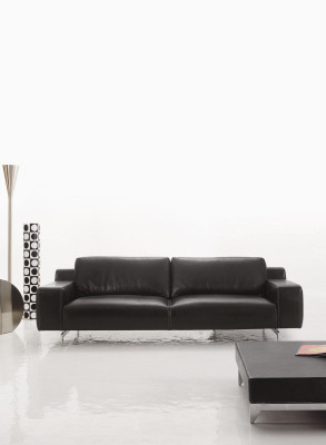 Three Seat Luxury Sofa 3 Seater Sofas Seat Design Couch Furniture Style Leather Black