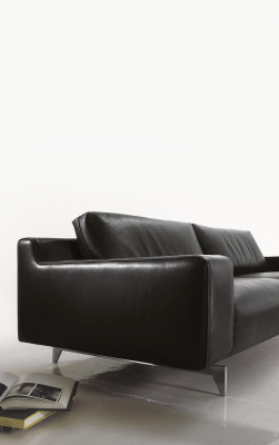 Three Seat Luxury Sofa 3 Seater Sofas Seat Design Couch Furniture Style Leather Black
