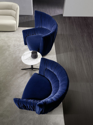Armchair Luxury Design Furniture Blue Modern Style Design Textile Living room Lounge new
