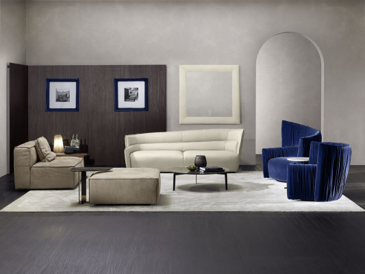 Armchair Single Seater Italian Style Upholstery Wood Textile Prianera Luxury Blue