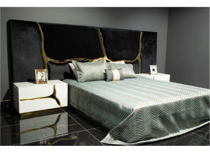 Bedroom Suite Double bed Luxury Bed Bedside tables Modern Black