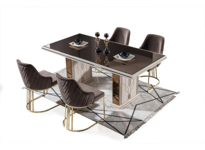 Luxury Dining room Set Dining table with 4x Chairs new Complete Furniture 5pcs.
