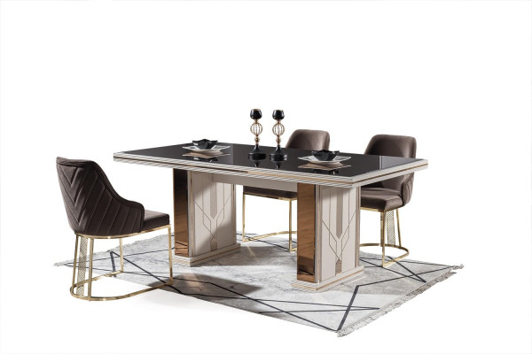 Luxury Dining room Set Dining table with 4x Chairs new Complete Furniture 5pcs.