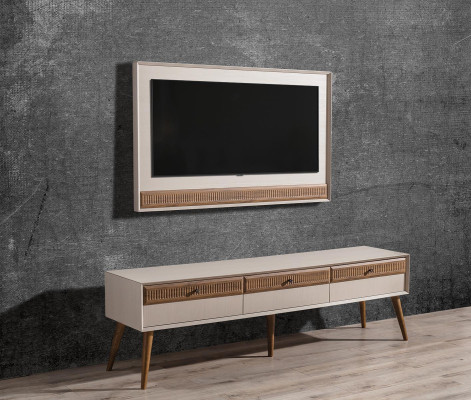 Suite Wall unit TV stand TV cabinet Lowboard Sideboard TV frame Wood