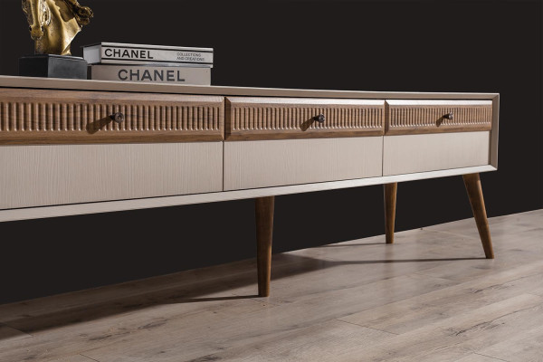 Suite Wall unit TV stand TV cabinet Lowboard Sideboard TV frame Wood
