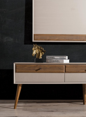 Suite Wall unit TV stand TV cabinet Lowboard Sideboard TV frame Wood