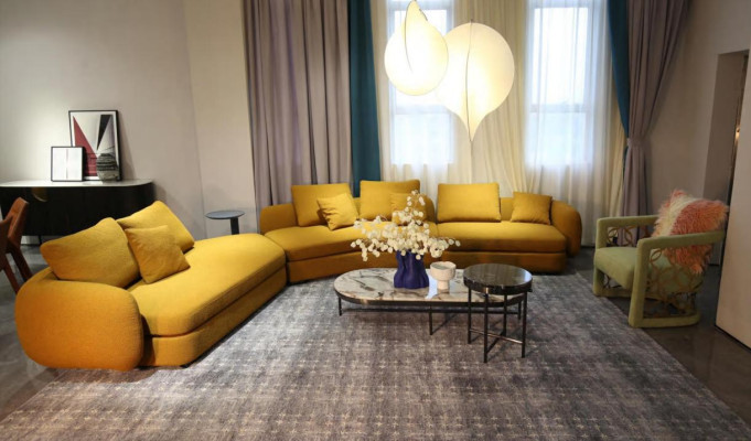 Living room Luxury Furniture Corner sofa L-shape Couch Design Upholstery Textile