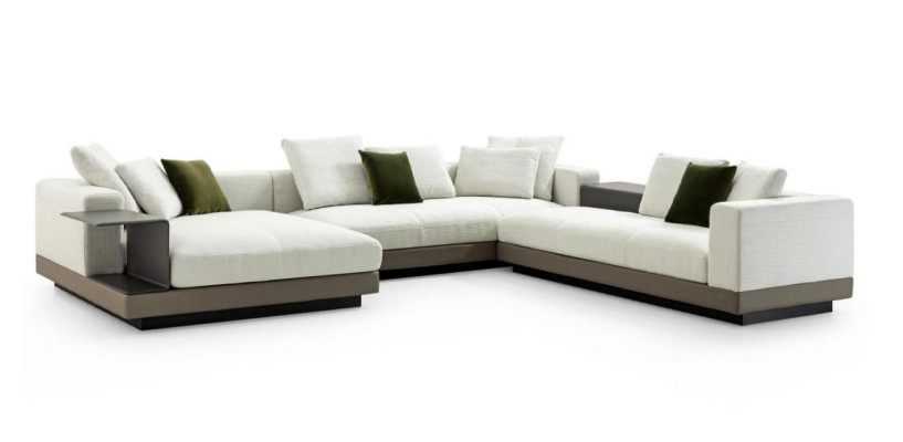 Corner sofa White U-shape Luxury Style Modern Living room Sofa Living landscape