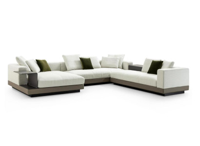 Corner sofa White U-shape Luxury Style Modern Living room Sofa Living landscape