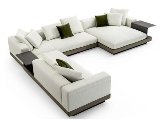 Corner sofa White U-shape Luxury Style Modern Living room Sofa Living landscape
