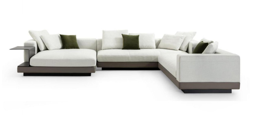 Corner sofa White U-shape Luxury Style Modern Living room Sofa Living landscape