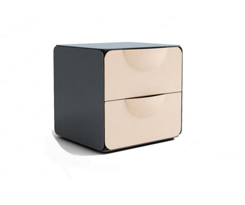 Beige Bedside table 2x drawers Bedroom night console wooden console