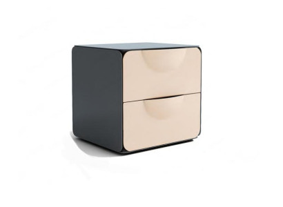 Beige Bedside table 2x drawers Bedroom night console wooden console
