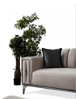 Luxurious Set 3+2+1 Upholstered set Comfort set Modern Style Set Color Black