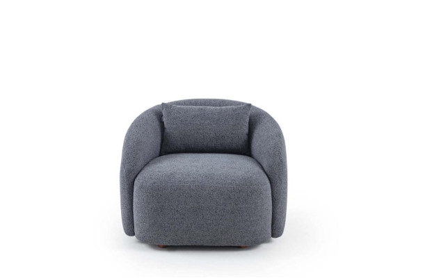 Gray Armchair Relax Chair Lounge Armchair Textile Upholstery Single Seater Furniture