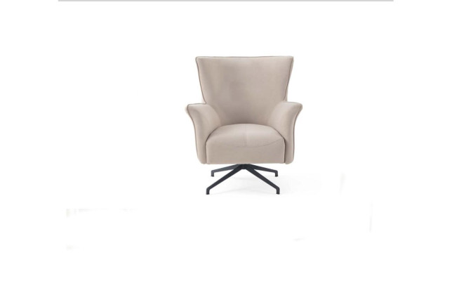 Beige Living room Single Seater Designer Relax Upholstery Armchair Metal Feet
