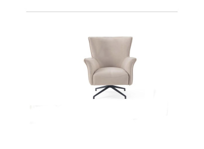 Beige Living room Single Seater Designer Relax Upholstery Armchair Metal Feet