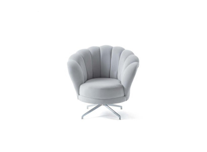 Designer Gray Armchair Living room Elegant single-seater luxury stainless steel feet