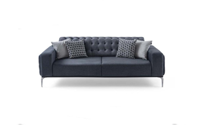 Chesterfield Gray 3-Seater Living room Three-seater Textile Couches new