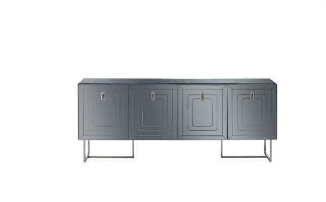 Gray Living room Sideboard Luxury Wood Furniture 4-door Designer Chest of drawers