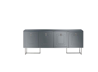 Gray Living room Sideboard Luxury Wood Furniture 4-door Designer Chest of drawers