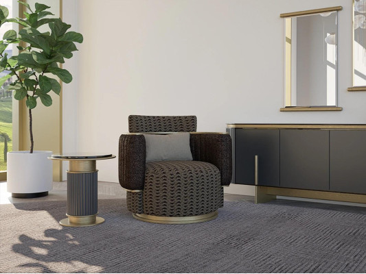 Luxury Upholstery Seat Design Brown Armchair Upholstered furniture Living room Furnishings