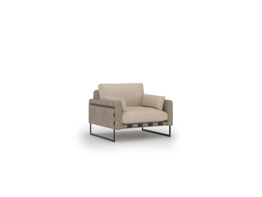 Living room Armchair Beige Furnishings Luxury Seat Textile Design Upholstered Armchair new