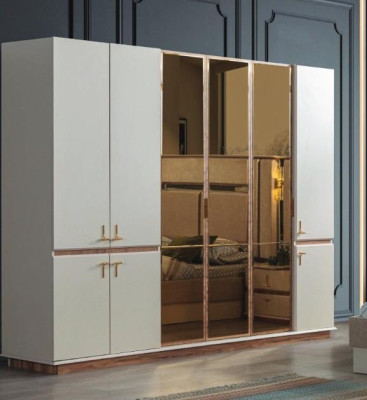 White Modern Wardrobe Bedroom Cabinets Luxury Wood Furniture