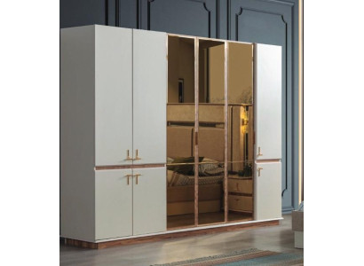 White Modern Wardrobe Bedroom Cabinets Luxury Wood Furniture