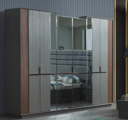 Modern Glass Cabinet Luxury Clothes Cabinets Bedroom Wood Furniture new