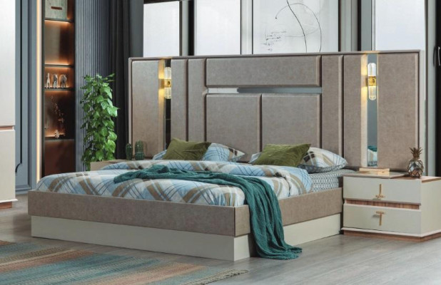 Beige Bedroom Furniture Luxury Beds Designer Bedside tables Furnishings