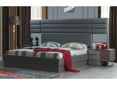 Bedroom Furnishings Luxury Double bed Designer Bedside tables 3-piece set