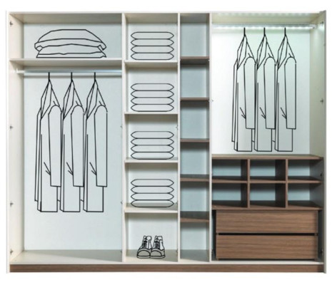 White Bedroom Wardrobe Luxury Modern Wardrobe with Sliding Doors