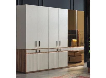 White Wardrobe 10 Door Wood Bedroom Wardrobe Furnishings