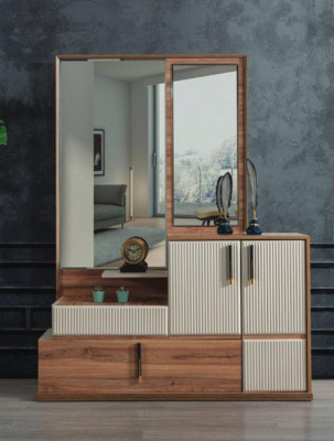 White -Brown Chest of drawers Mirror Bedroom Wood Furniture Designer Suite