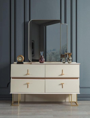 Bedroom Set Chest of drawers Elegant Mirror Modern Luxury Furniture new 2-piece