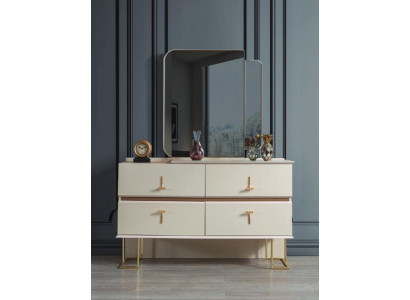 Bedroom Set Chest of drawers Elegant Mirror Modern Luxury Furniture new 2-piece