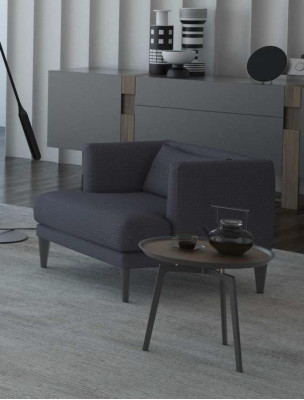Large living room set three-seater armchair coffee tables gray wooden furniture