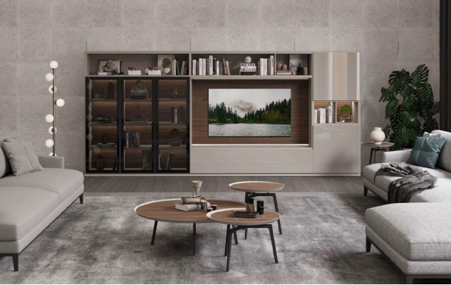 Large Wall unit Glass Doors Living room furniture Modern Wall Units Furniture Wardrobe
