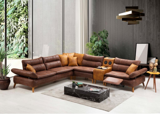 Corner sofa Luxury Sofa Leather Living room Office furniture Material Wood furniture new