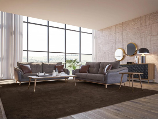 Sofa set 3-piece Armchair Modern 2x Sofa Couch three-seater Upholstered furniture Living room