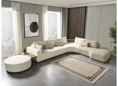 White Modern Corner sofa L-shape Couch Luxury Upholstered Sofa Living room furniture