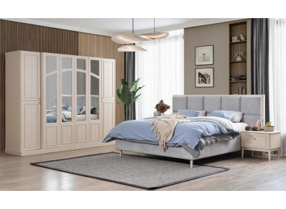 Bedroom Set Luxury Complete's Bed 2x Bedside table Wardrobe Modern 4-piece