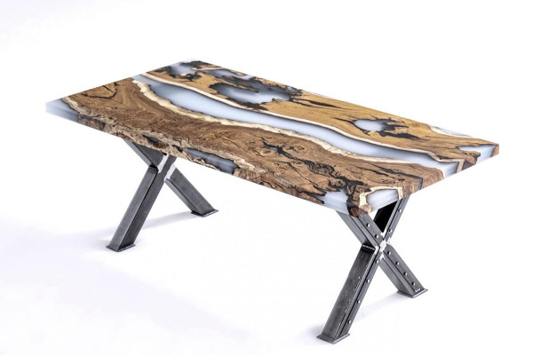Kitchen table Dining table Epoxy resin Dining room table Table 160 cm Wood Brown