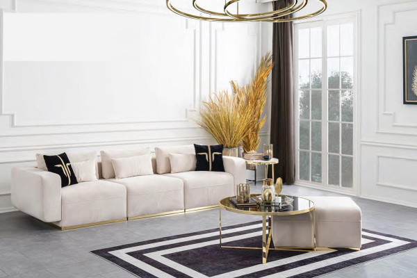 Large White Five Seater Luxury Sofa Living landscape Living room Modern