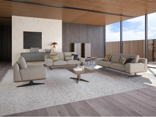 Sofa set Upholstered furniture Sofa Living room 5-piece Coffee table Wood Side table new